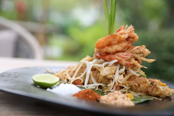 Thai Food Pad Thai Local Food Fried Noodle Shrimp — Stock Photo, Image