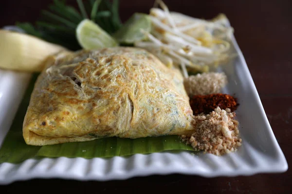 Nourriture Thaïlandaise Locale Padthai Nouilles Frites — Photo