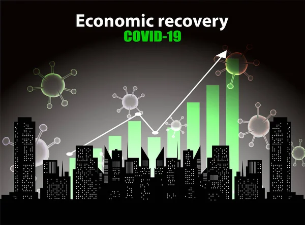 Economic Recovery Epidemic Situation Covid Vector Illustration — Stock Vector