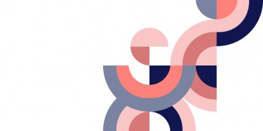 Bir dairenin dekoratif parçaları ile soyut geometrik kompozisyon. Soyut renkli geometrik izometrik arka plan, duvar kağıdı, şablon, poster, fon, kitap kapağı, broşür, broşür için kullanılabilir