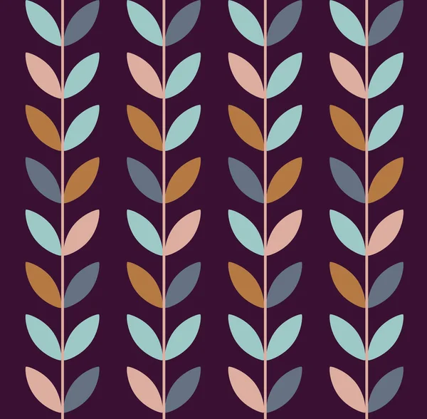 illustration of geometric leaves seamless pattern. Floral organic background.