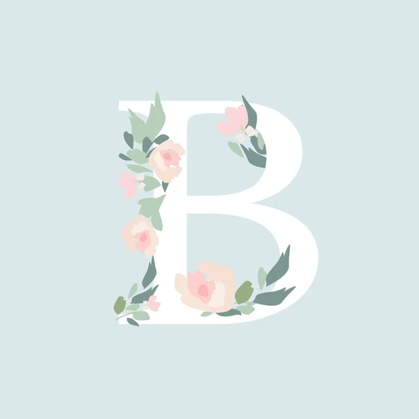Alphabet Floral Lettre Avec Composition Bouquet Fleurs Collection Unique Pour — Photo