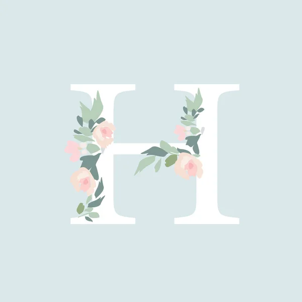 Floral Alphabet - huruf dengan komposisi karangan bunga. Uniqu — Stok Foto