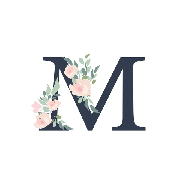 Floral alfabet-letter met bloemen boeket samenstelling. Uniqu — Stockfoto