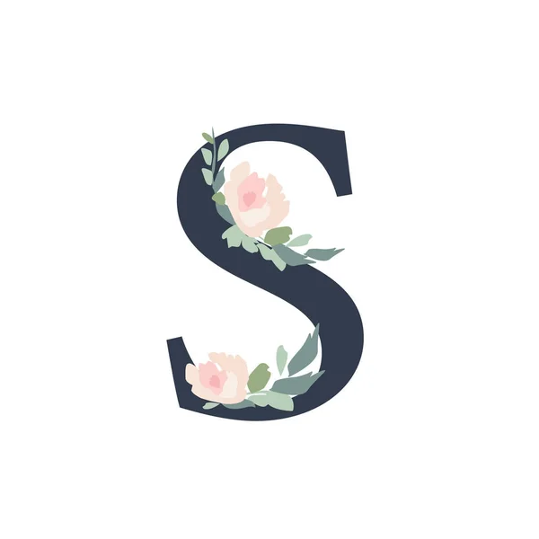 花卉字母 字母F与花束组成 婚礼邀请装饰和许多其他概念的独特集合 — 图库照片