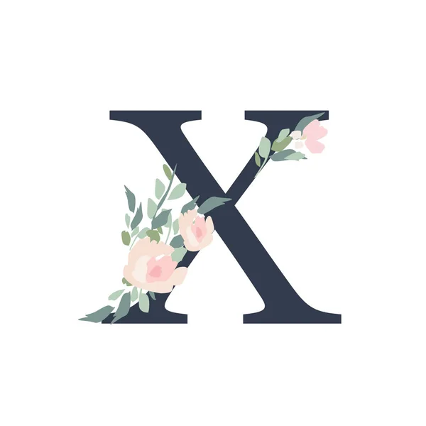 Alfabeto Floral Letra Com Composição Buquê Flores Coleção Única Para — Fotografia de Stock