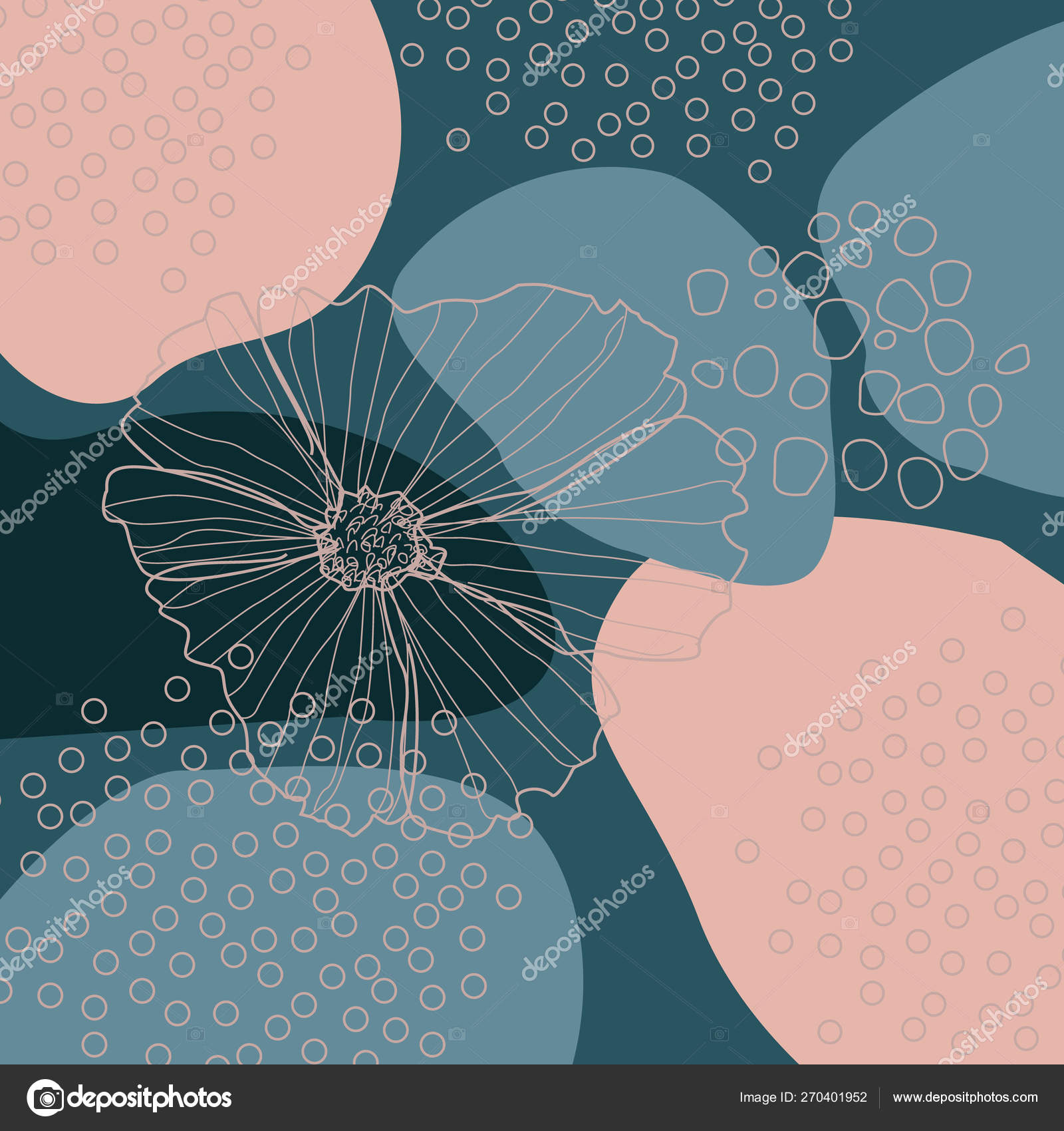 Modern Abstract Art Design Organic Shapes Contemporary