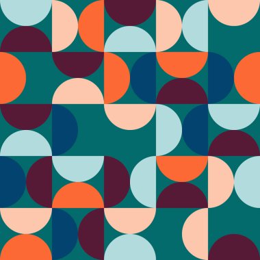 Basit şekil ve figürlerle Geometri minimalist sanat eseri posteri. İskandinav tarzı markalaşma, web afişi, iş dünyası, moda, kumaş üzerindeki baskılar için soyut desen tasarımı