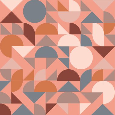 Basit şekil ve figürlerle Geometri minimalist sanat eseri posteri. İskandinav tarzı markalaşma, web afişi, iş dünyası, moda, kumaş üzerindeki baskılar için soyut desen tasarımı