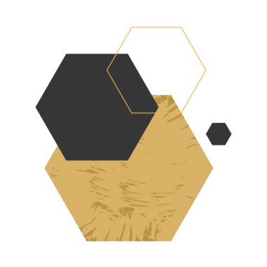 Dekoratif üçgenler ile soyut geometrik kompozisyon. Soyut altın geometrik izometrik arka plan, şablon, poster, fon, kitap kapağı, broşür, broşür için kullanılabilir