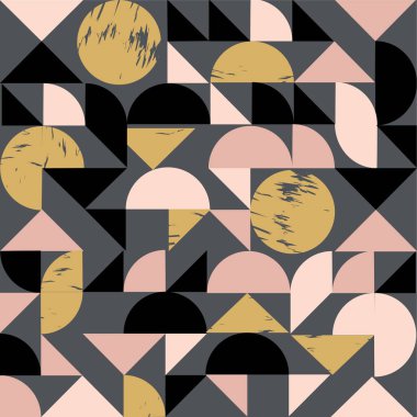 Basit şekil ve şekiller ile Geometri minimalist sanat posteri. Altın geometri deseni. Marka, web afiş, iş için İskandinav tarzı soyut desen tasarımı.