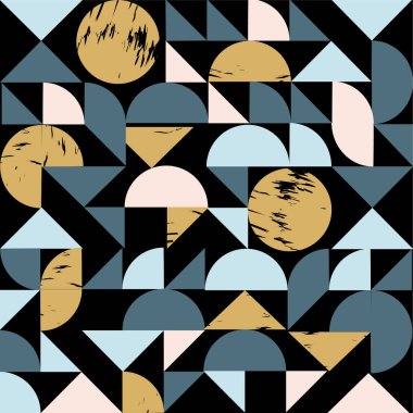 Basit şekil ve şekiller ile Geometri minimalist sanat posteri. Altın geometri deseni. Marka, web afiş, iş için İskandinav tarzı soyut desen tasarımı.