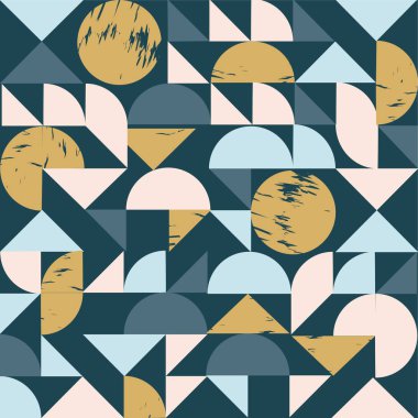 Basit şekil ve şekiller ile Geometri minimalist sanat posteri. Altın geometri deseni. Marka, web afiş, iş için İskandinav tarzı soyut desen tasarımı.