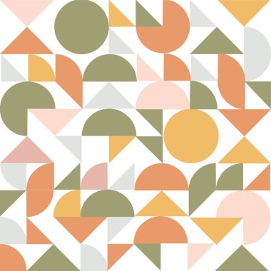 Basit şekil ve figürlerle Geometri minimalist sanat eseri posteri. İskandinav tarzı markalaşma, web afişi, iş dünyası, moda, kumaş üzerindeki baskılar için soyut desen tasarımı