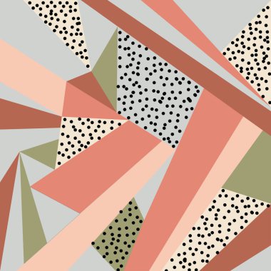 geometrik süs. Soyut arka plan - renkli soyut şekiller. Soyut renkli geometrik izometrik arka plan, şablon, poster, fon, kitap kapağı, broşür için kullanılabilir