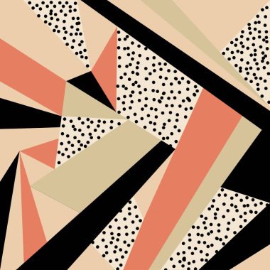 geometrik süs. Soyut arka plan - renkli soyut şekiller. Soyut renkli geometrik izometrik arka plan, şablon, poster, fon, kitap kapağı, broşür için kullanılabilir