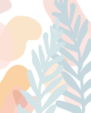 Doğadan ilham alan ve soyut şekillerle soyut tasarım. Elle çizilmiş şekiller ile yaratıcı desen 