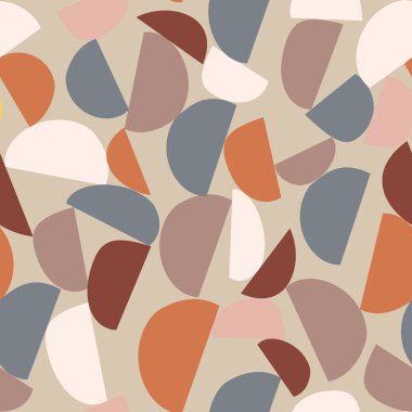 Basit şekil ve figürlerle Geometri minimalist sanat eseri posteri. İskandinav tarzı markalaşma, web afişi, iş dünyası, moda, kumaş üzerindeki baskılar için soyut desen tasarımı