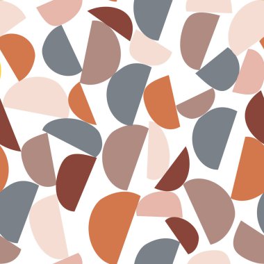 Basit şekil ve figürlerle Geometri minimalist sanat eseri posteri. İskandinav tarzı markalaşma, web afişi, iş dünyası, moda, kumaş üzerindeki baskılar için soyut desen tasarımı