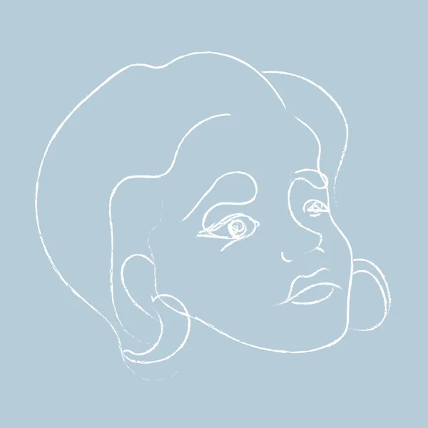 Abstract Face Line Drawing Portrait Minimalistic Style Drawing Set Faces — Stock Photo, Image