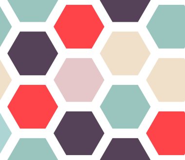 Dekoratif altıgenli soyut geometrik kompozisyon. Soyut renkli geometrik arkaplan, duvar kağıdı, şablon, poster, arkaplan, kitap kapağı, broşür, broşür