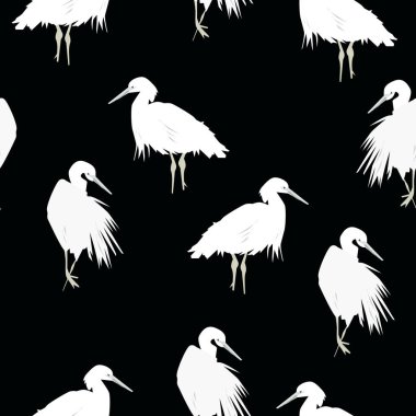 Tropikal desen. pelikan - illüstrasyon