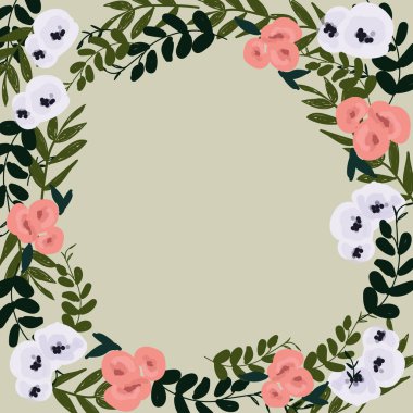 Geometrik yaprak deseninin vektör çizimi. Çiçekli organik arka plan.