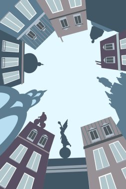 illüstrasyon - rahat şehir. evler - illüstrasyon