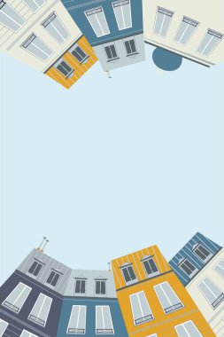 illüstrasyon - rahat şehir. evler - illüstrasyon