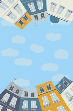 illüstrasyon - rahat şehir. evler - illüstrasyon