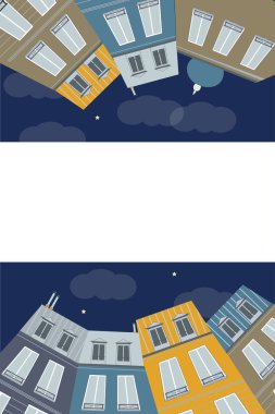 illüstrasyon - rahat şehir. evler - illüstrasyon