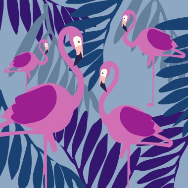 Flamingo ile güzel çiçek yaz desen arka plan. Duvar kağıtları, web sayfası arka planlar, yüzey dokuları, tekstil için mükemmel.