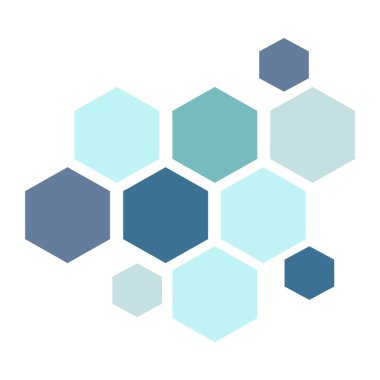 Dekoratif altıgenli soyut geometrik kompozisyon. Soyut renkli geometrik arkaplan, duvar kağıdı, şablon, poster, arkaplan, kitap kapağı, broşür, broşür