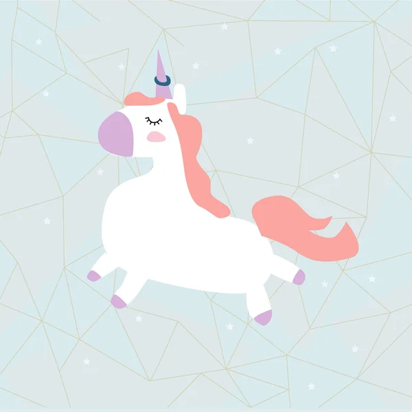 Fondo Mágico Con Pequeños Unicornios Lindo Unicornio Dibujado Mano Ilustración — Foto de Stock