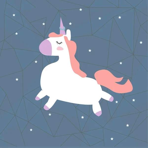 Fondo Mágico Con Pequeños Unicornios Lindo Unicornio Dibujado Mano Ilustración —  Fotos de Stock