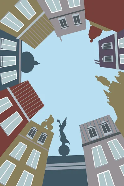 illüstrasyon - rahat şehir. evler - illüstrasyon