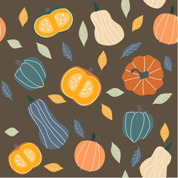 Sonbahar çizimi - balkabağı, yapraklar. Beyaz bir arkaplanda