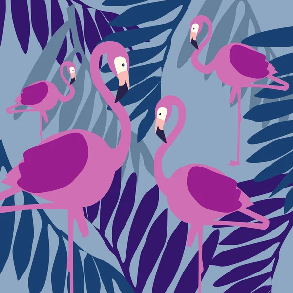 Flamingo ile güzel çiçek yaz desen arka plan. Duvar kağıtları, web sayfası arka planlar, yüzey dokuları, tekstil için mükemmel.