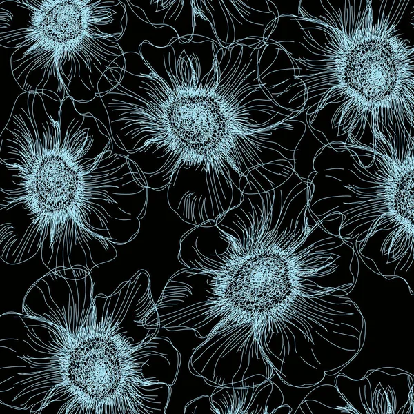 flowers pattern.  line illustrations.pencil drawing