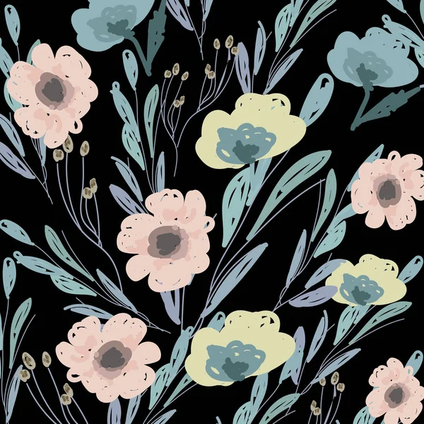 Akvarell Bukett Blommor Handmålade Färgglada Blommiga Komposition Vintage Stil Pion — Stockfoto