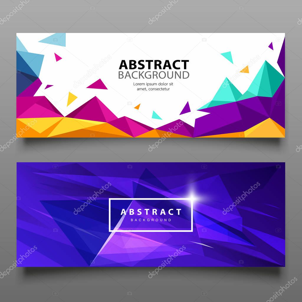 Vector Banners triangle geometric abstract colorful design background collections, illustration