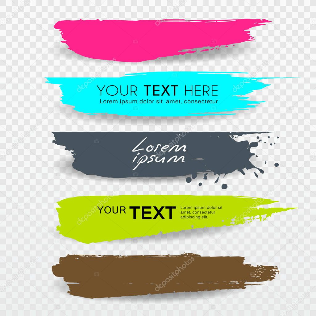 Vector Banners Brush stroke tag label colorful design collections background, illustration