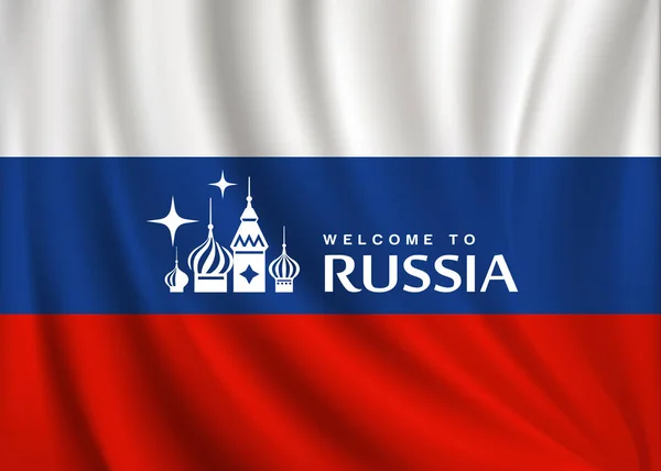 Bandera Rusia Diseño Ilustración Vectorial — Vector de stock