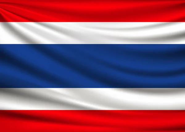 Flagge Thailands Stoff Design Hintergrund Vektor Illustration — Stockvektor