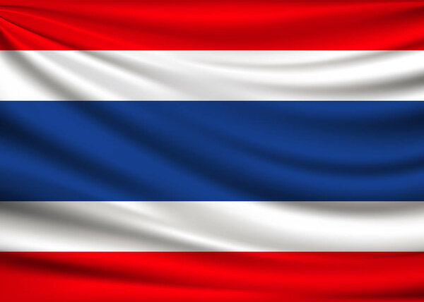 Flag of Thailand. fabric design background, vector illustration