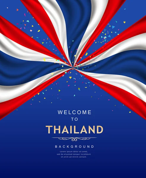 Póster Bandera Vectorial Tailandia Con Diseño Volante Papel Colorido Sobre — Vector de stock