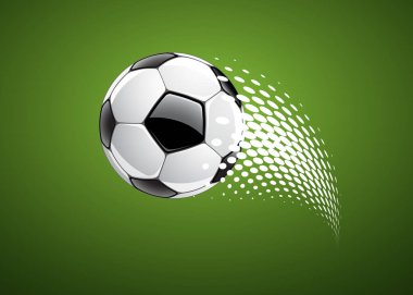 Yeşil arka plan, vektör çizim üzerinde futbol topu