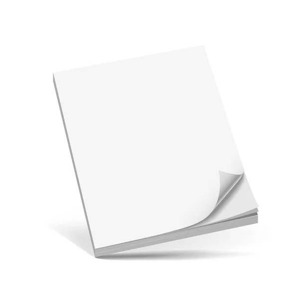 Cover Business White Book Isoliert Auf Weißem Hintergrund Vektorillustration — Stockvektor