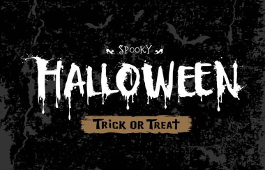 Pürüzlü yüzey zemin üzerine, vektör çizim mutlu Halloween beyaz mesaj kan damlaları