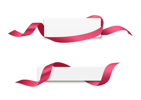 Vector Ribbon Etichetta Banner Collezioni Design Isolato Sfondo Bianco Illustrazione — Vettoriale Stock